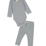 Blue Gray Bodysuit & Leggings Set