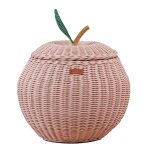 Apple Rattan Storage Basket Pink - Medium