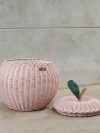 Apple Rattan Storage Basket Pink - Medium - Image 2