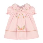 Pumpkin Embroidered Ruffle Dress