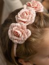 Gingham Trio Flower Headband - Taffy - Image 2